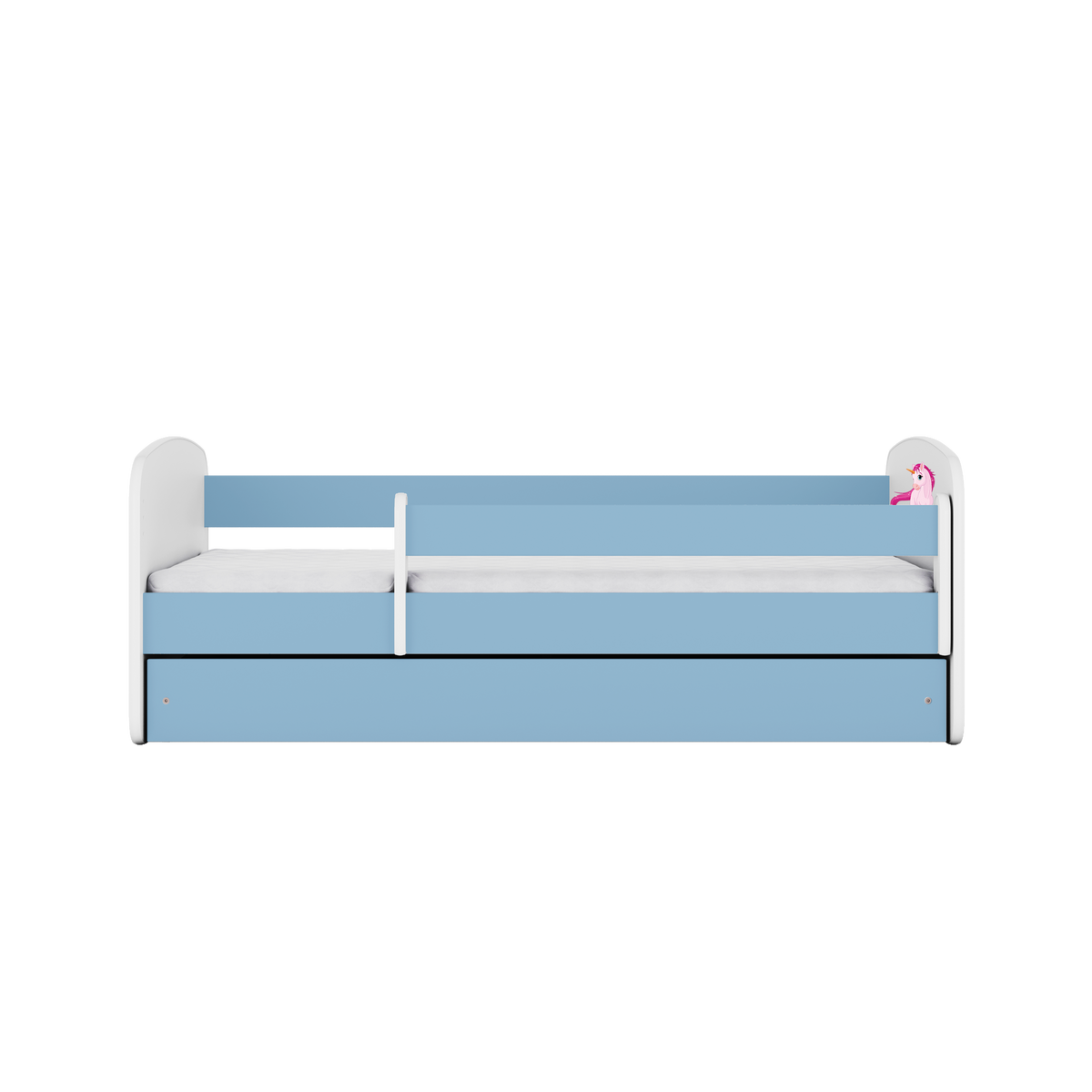 KINDERBETT Einhorn mit Schublade und Matratze 160/80 - Blau, Holzwerkstoff (80/160cm) - RAUMHIRSCH FURNITURE