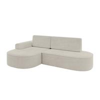 ECKSOFA mit Schlaffunktion und Bettkasten Ottomane Links MARI-L1-S - 283x167x73 cm Beige Cord - Schwarz/Cappuccino, Holzwerkstoff/Kunststoff (283/167cm) - ALTDECOR