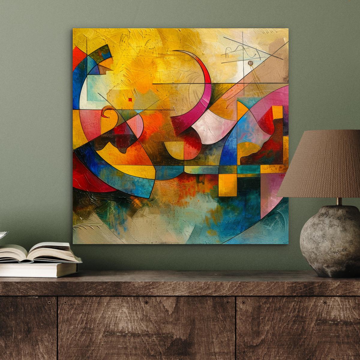 METALLBILD Kunst - Abstrakt - Modern 50x50 cm - Gelb, Metall (50/50cm) - MuchoWow