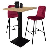 TRESENTISCH Elene 70x70x106 schwarz matt/asteiche - Naturfarben, Metall (70/70/106cm) - 58aufmkessel