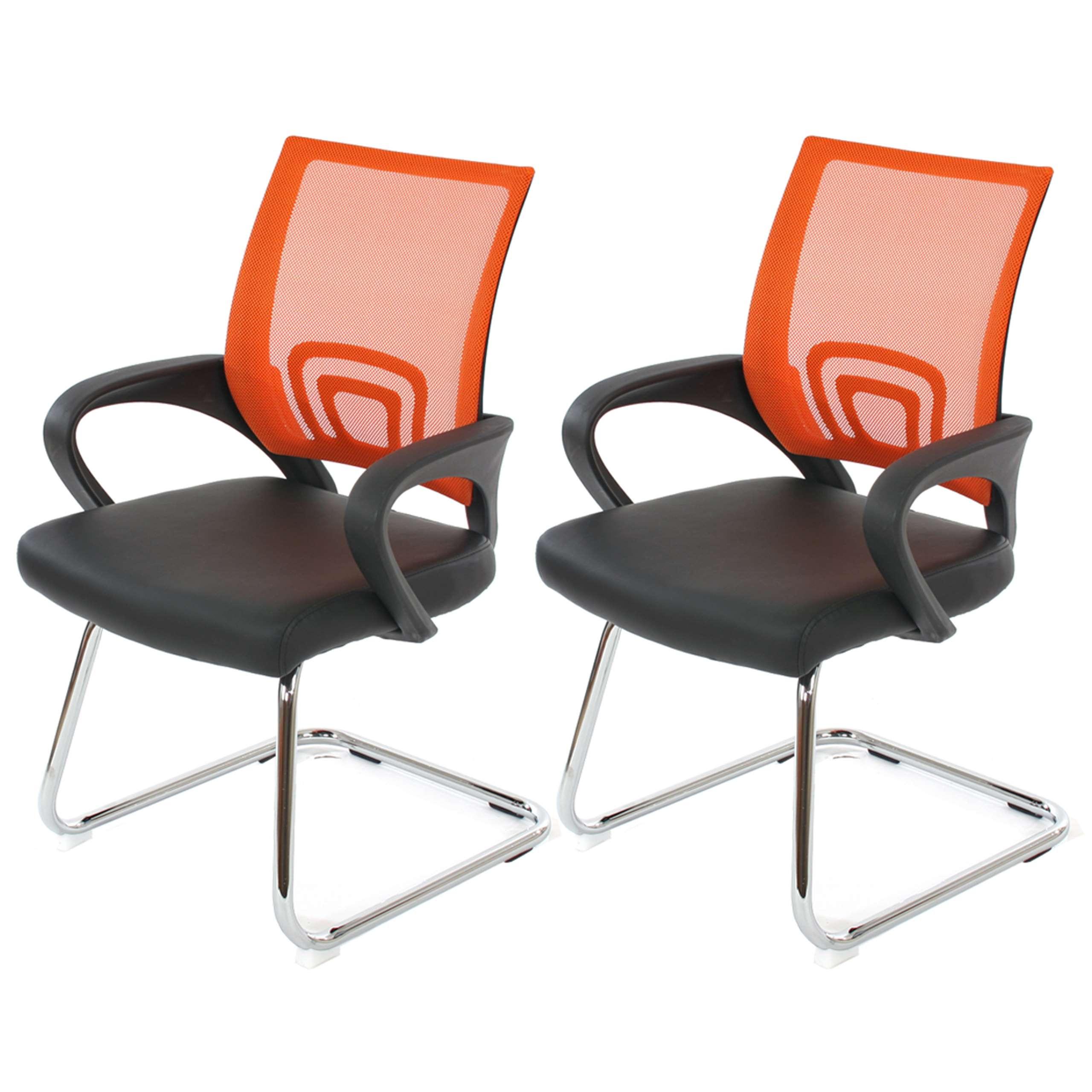 KONFERENZSTUHL Orange 2er-Set - Orange, Textil (57/92/59cm) - MCW