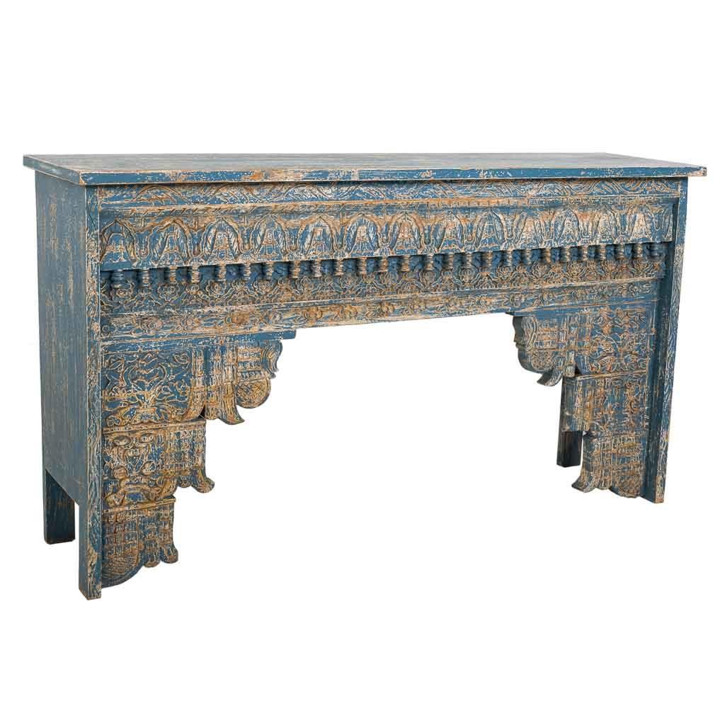 KONSOLENTISCH aus Holz, 160x40x90cm - Blau, Holz (40/160/90cm) - Wanderlust