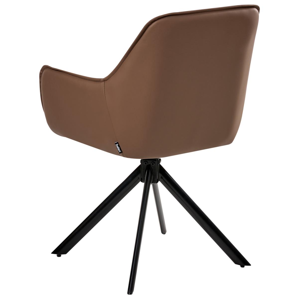 ESSZIMMERSTUHL drehbar Kunstleder Braun Mornas - Braun, Kunststoff (58/84/68cm) - Beliani