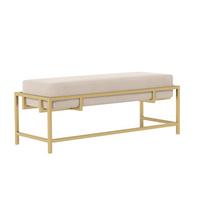 POLSTERBANK GLAM 80 cm Gold / Beige ,Metallgestell - Beige, Textil/Metall (80/45/35cm) - Idohome