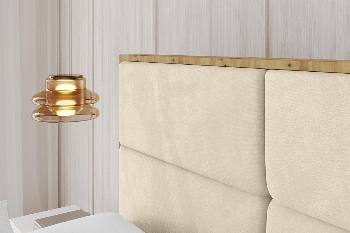 POLSTERBETT mit Bettkasten, Fußteil und Lattenrost, Boxbett ohne Matratze - ENZO1-Z 180x200 Beige - Ecru, Holzwerkstoff/Textil (180/200cm) - ALTDECOR