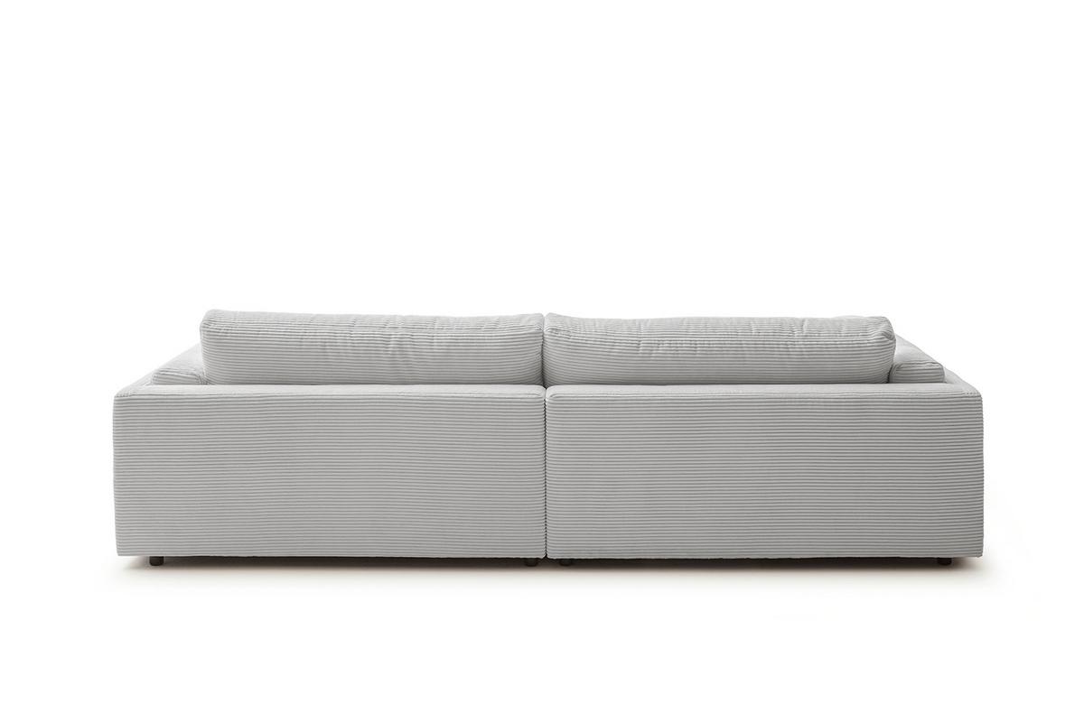 BIG SOFA RAINA Hellgrau Cord - Hellgrau/Schwarz, Kunststoff/Textil (294/85/150cm) - KAWOLA