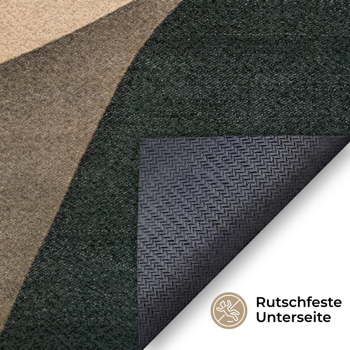 FUSSMATTE Formen - Ockergelb - Abstrakt Flurteppich 150x90 cm - Multicolor, Kunststoff (150/0.4cm) - MuchoWow