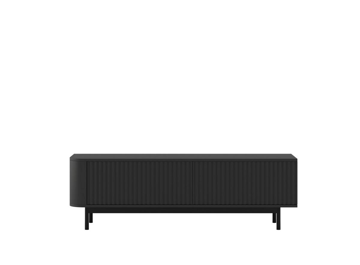 TV-LOWBOARD Aurora Schwarz matt 140 cm mit Metallrahmen - Schwarz, Holzwerkstoff/Metall (140/44/35cm) - Meble Lindner