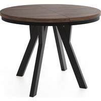 ESSTISCH Strato Black runder ausziehbarer, Eiche Sonoma dunkelbraun 100-200/100/77 cm - Eichefarben/Schwarz, Holz/Holzwerkstoff (100/200/77cm) - WFL GROUP