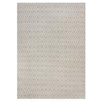 WOLLTEPPICH handgewebt ROTHER, mit Diamant Muster, Hellgrau, 80 x 150 cm - Grau, Textil (150/80cm) - KADIMA DESIGN