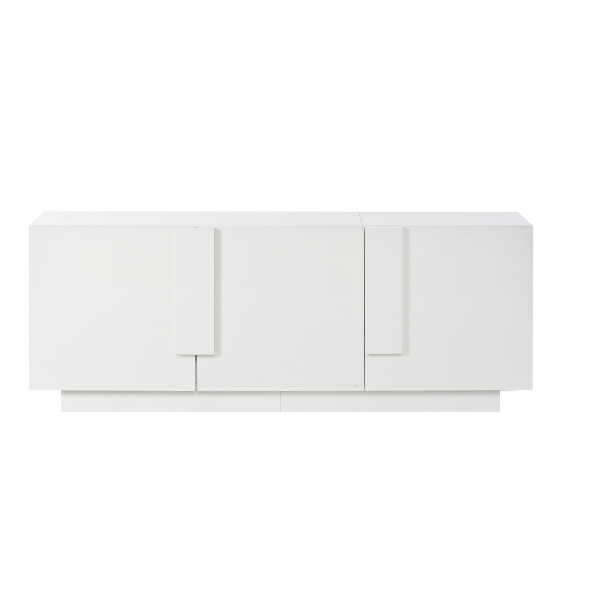 SIDEBOARD 160cm Weiß Hochglanz – Kommode mit 3 Türen & 6 Fächern - Weiß, Holzwerkstoff (35/60/160cm) - Urban Meuble