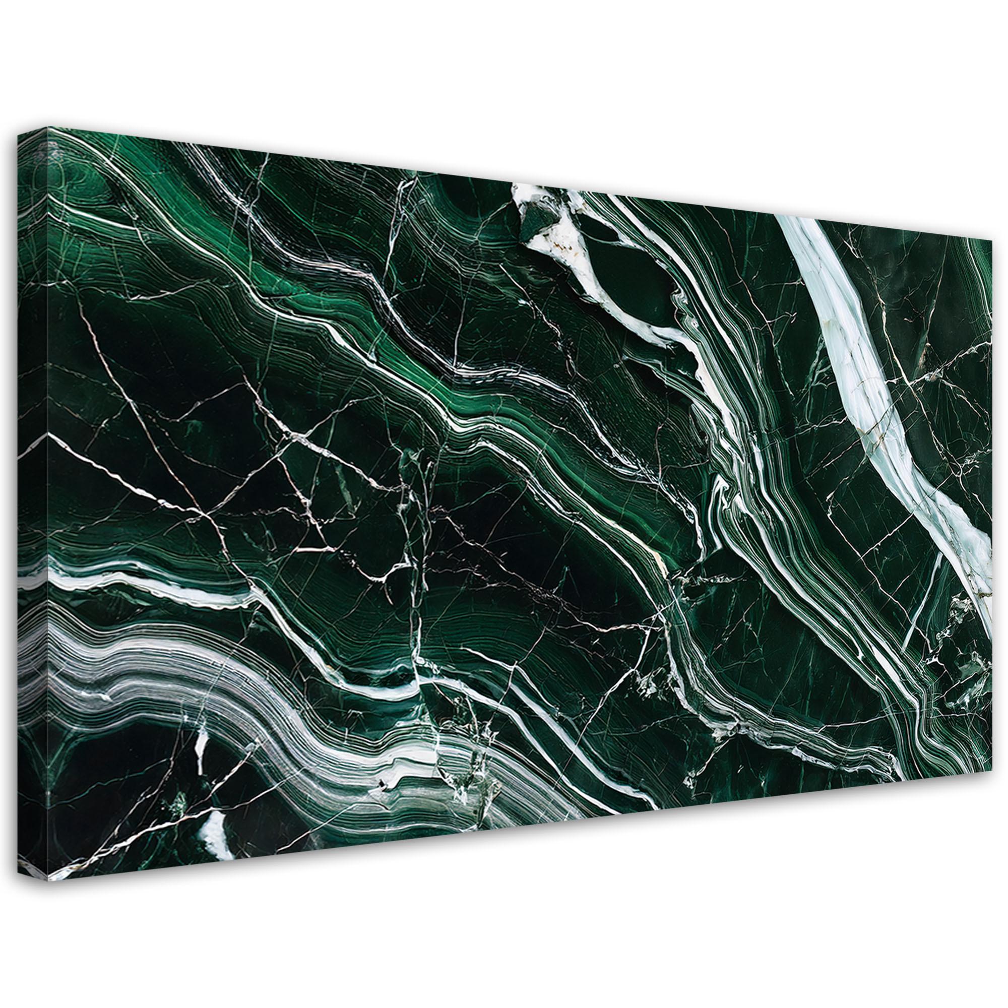 LEINWANDBILD Grüner Smaragd-Marmorstein 80x40cm - Grün, Textil (80/40cm) - Feeby