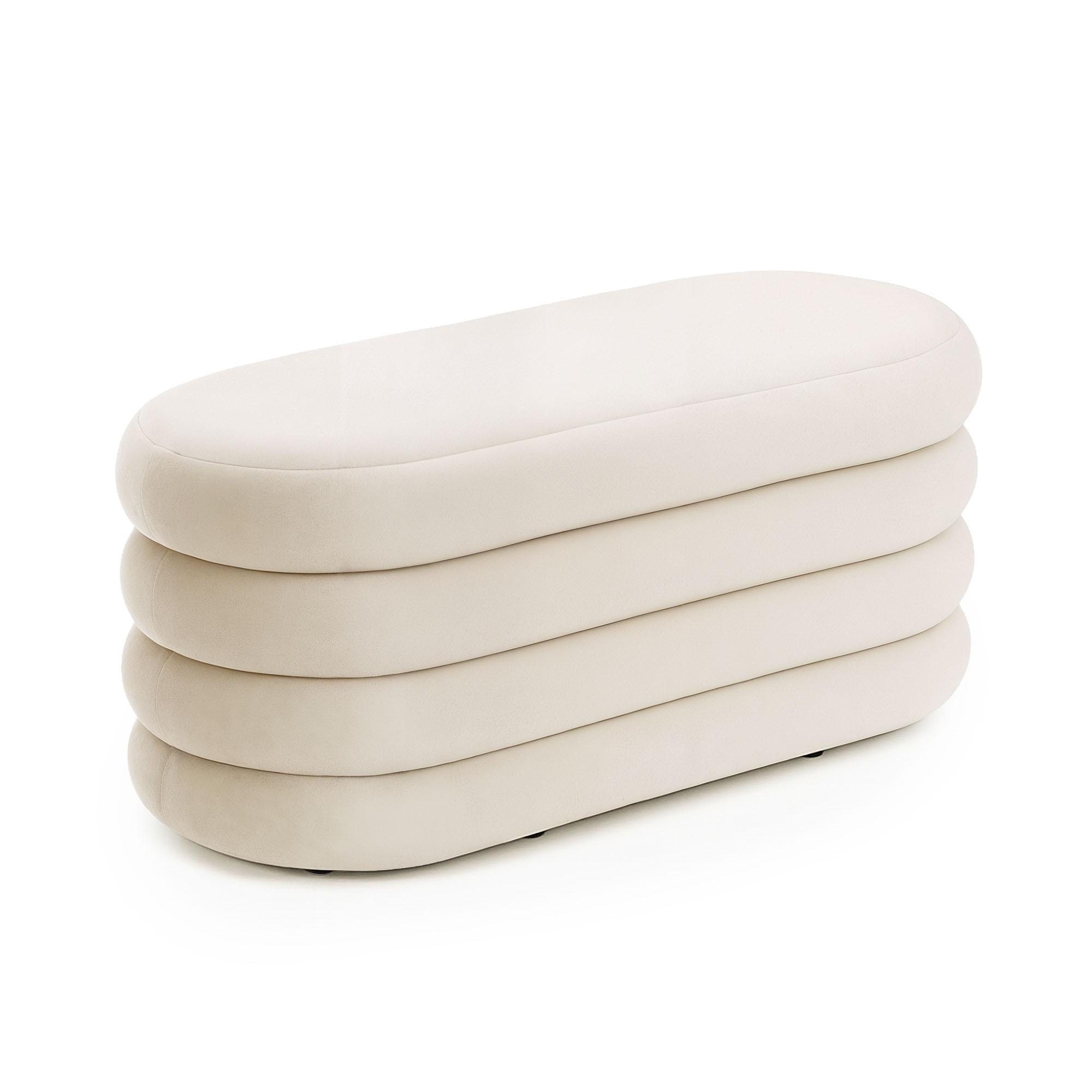 POLSTERBANK mi Stauraum Creme - Creme, Textil (100/42/42cm) - RAUMHIRSCH FURNITURE