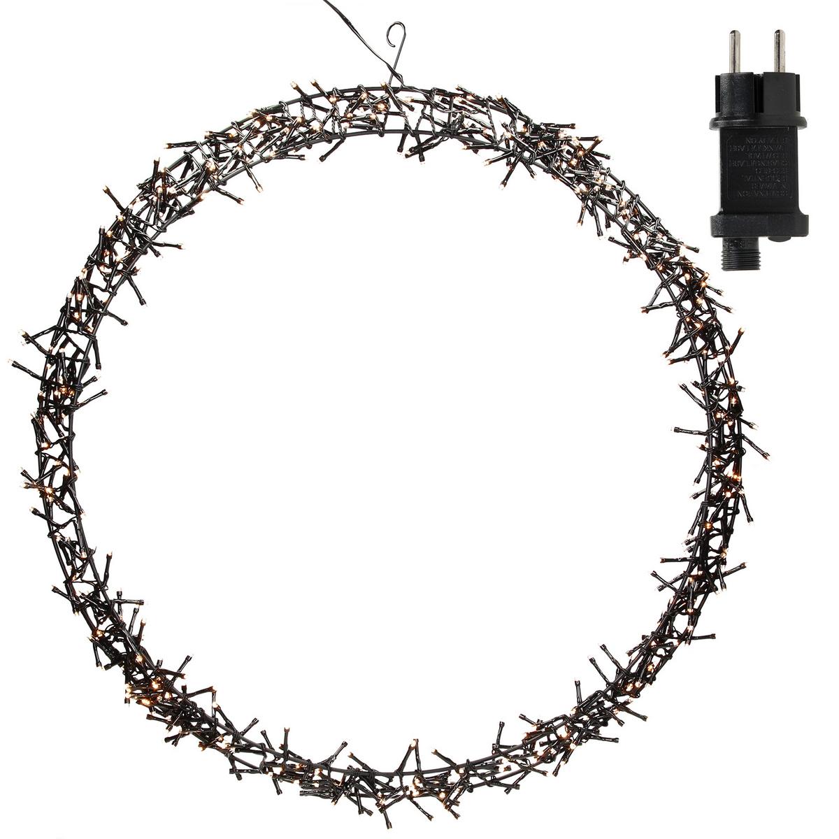 LED LICHTERKRANZ Ø58 cm 500 LEDs Warmweiß - Schwarz, Metall (58/6.5/58cm) - ECD-Germany