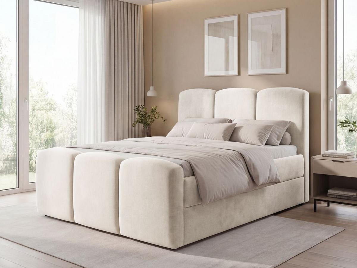 BOXBETT Campi 160x200 Creme - Creme, Holz/Textil (160/200cm) - Graingold