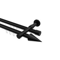 GARDINENSTANGE INNENLAUF Prestige Savio 600 cm (geteilt in 3 x 200 cm), 2-läufig, 20 mm Ø Schwarz - Schwarz, Metall (600cm) - INTERDECO
