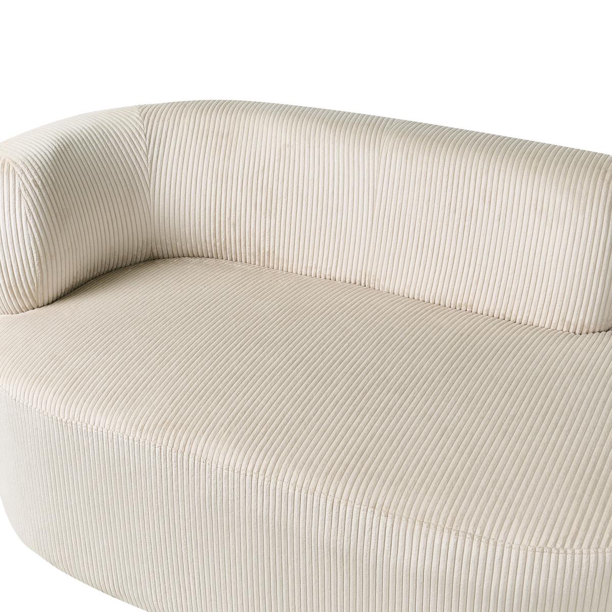CHAISELONGUE-LINKSSEITIGE Cord Hellbeige Vanvey - Beige/Schwarz, Textil (147/73/78cm) - Beliani