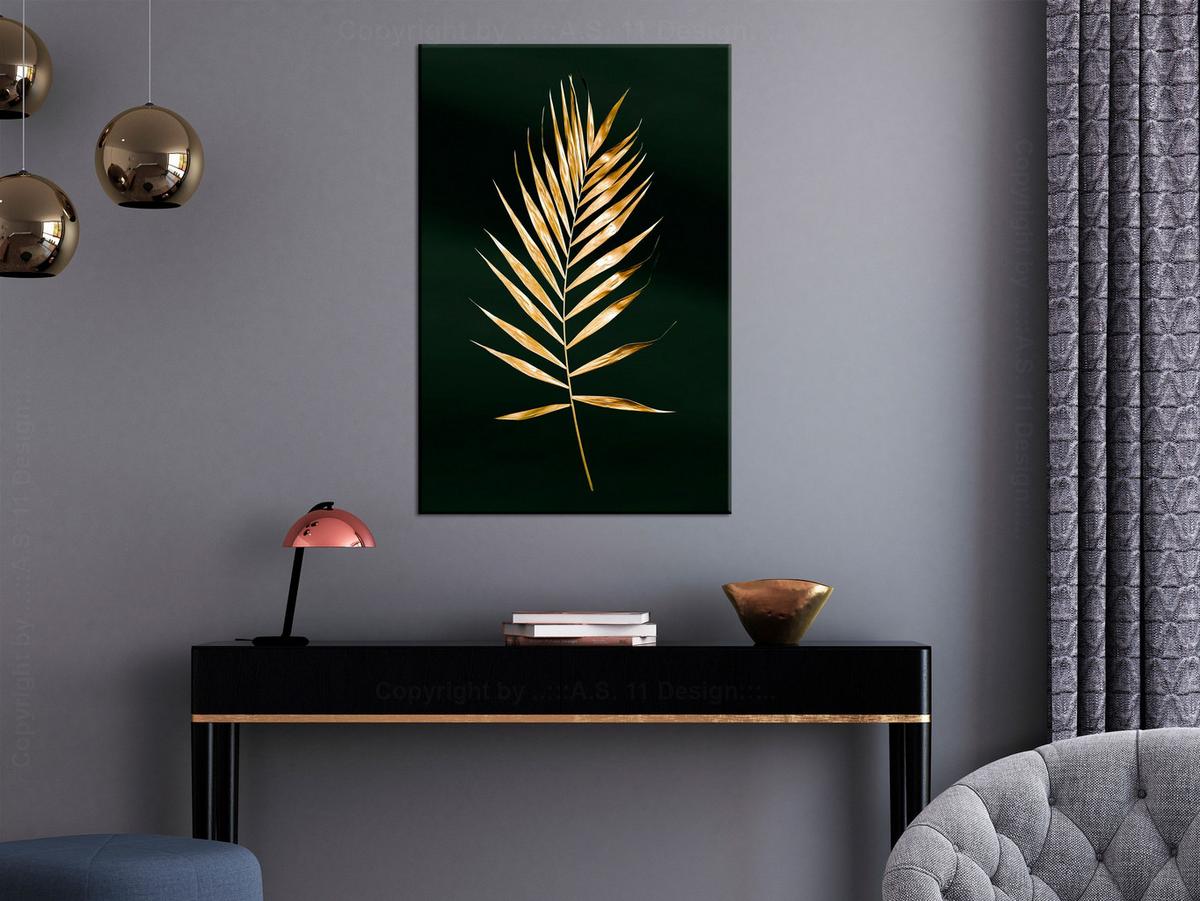 KUNSTDRUCK Gold 60/90 cm - Goldfarben/Schwarz, Textil (60/90cm) - KUNSTLOFT