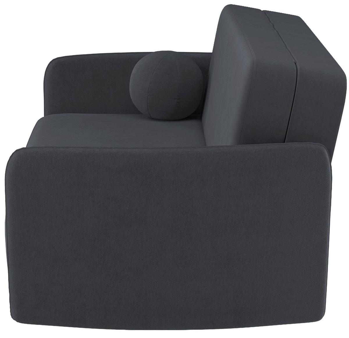 SCHLAFSOFA Paxi 165 cm - Dunkelgrau/Schwarz, Textil/Metall (165/84/106cm) - Selsey
