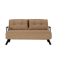 SCHLAFSOFA für 2 Personen mit Stoffbezug und Metallfüßen 133/50/41 cm - Taupe, Metall (50/41/133cm) - Calicosy
