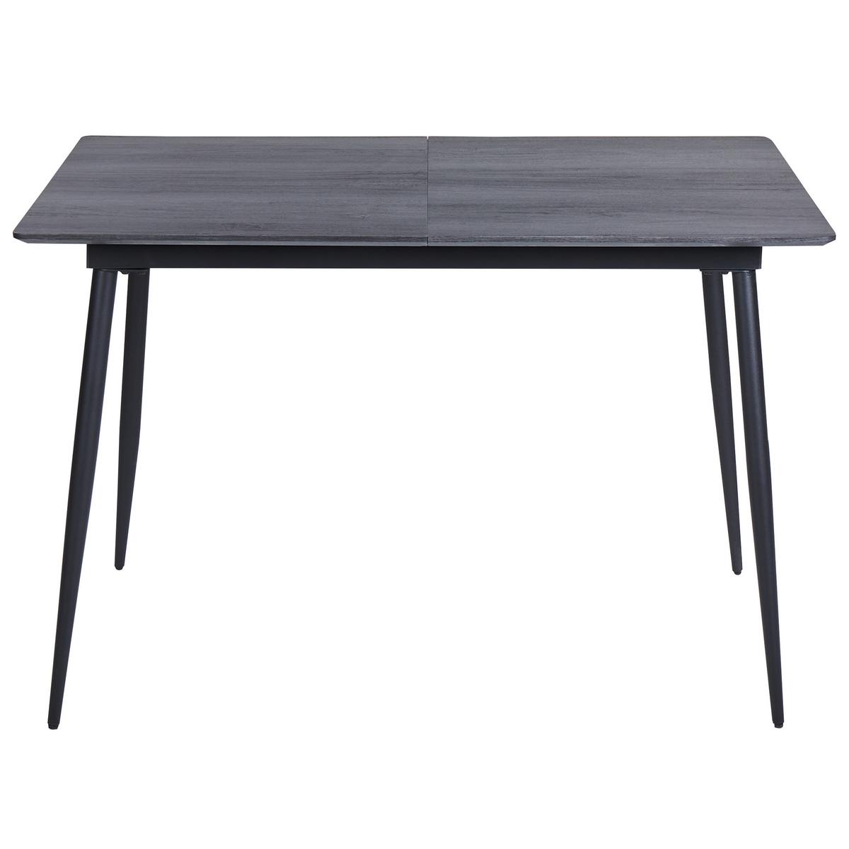 ESSTISCH grau/schwarz 120-160/80 cm ausziehbar Gelanda - Schwarz/Grau, Holzwerkstoff (120/80/78cm) - Beliani