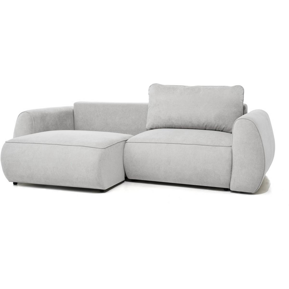 3-SITZER Schlafsofa Bravo mit Eckfunktion, mit zwei Bettkasten, Hellgrau - Hellgrau/Schwarz, Textil (257/96/110cm) - Beautysofa