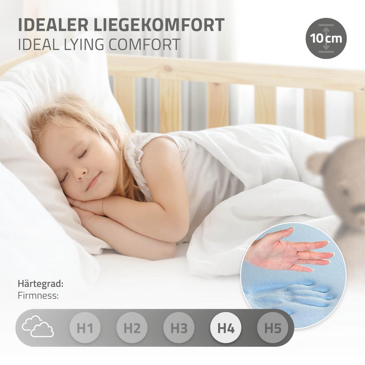 KINDERBETT mit Dach und Matratze 80x160 cm Natur - Naturfarben, Holz (80/160cm) - ML-DESIGN