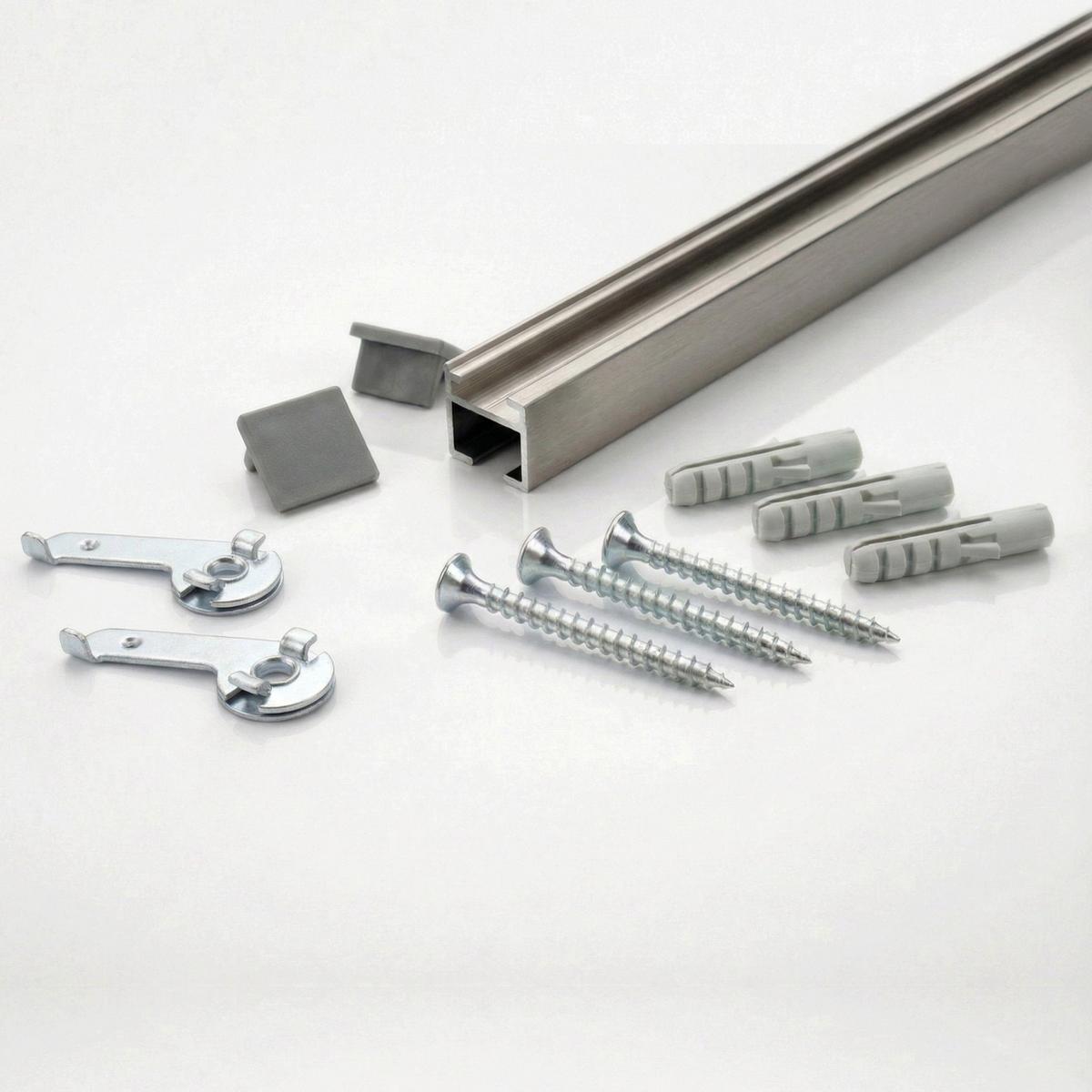 GARDINENSCHIENE auf Maß 1-lauf Deckenmontage Square 250cm - Silberfarben, Metall (250cm) - Deco-Raum