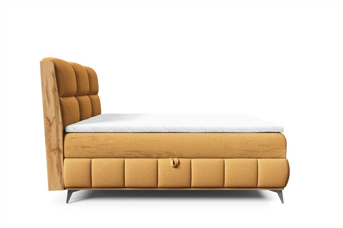 BOXBETT Charlie Premium - Gelb, Holzwerkstoff/Textil (140/200cm) - Fun Möbel