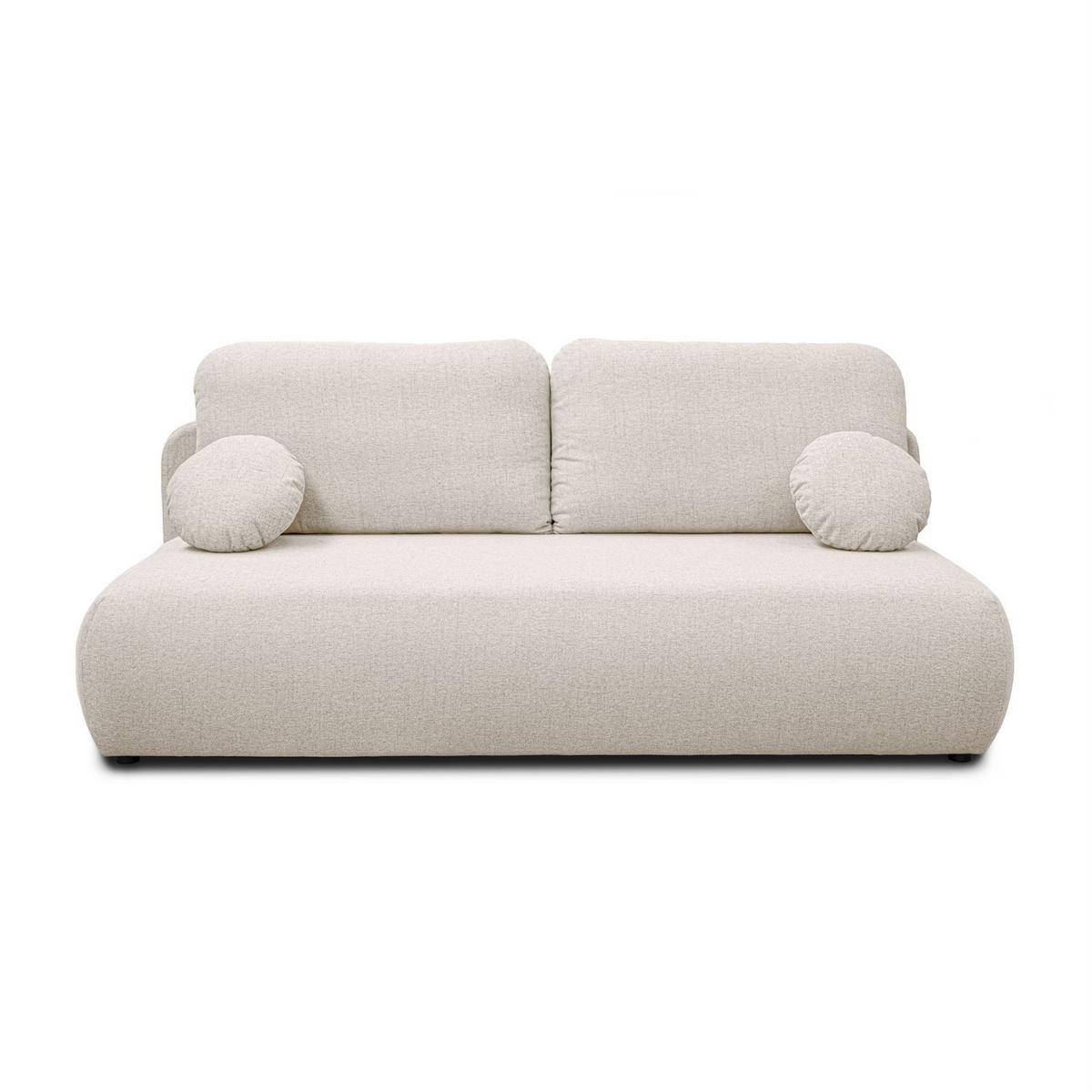 SCHLAFSOFA CLAIRE, zweisitzig, mit Schlaffunktion, Neve 03 - Creme, Textil (208/90/95cm) - Lookway