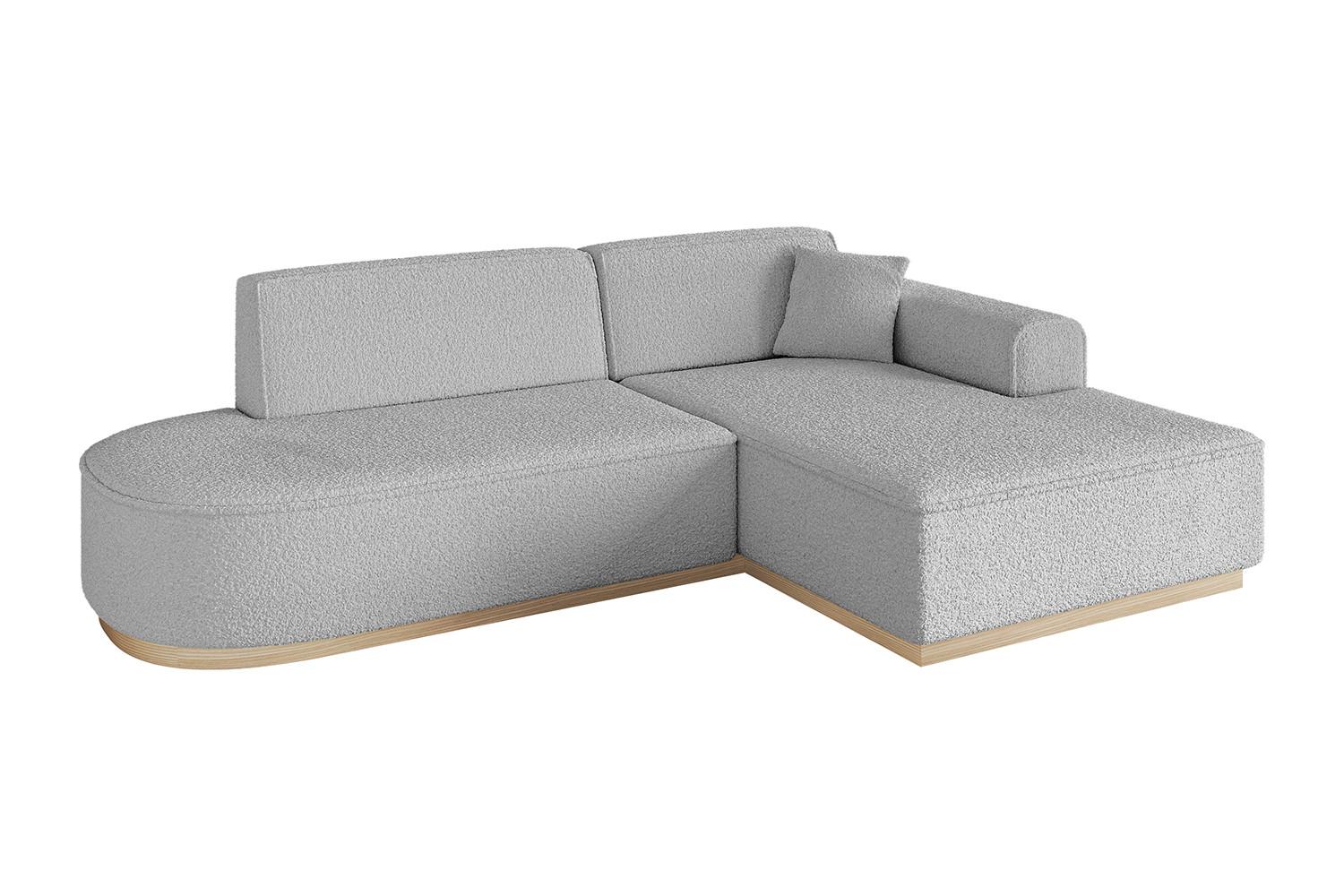 ECKSOFA Ottomane Rechts IREA-L1 - 232x165x80 cm Hellgrau - Hellgrau, Holzwerkstoff/Textil (232/165cm) - ALTDECOR