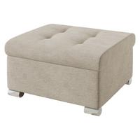 POLSTERHOCKER Niko Klein - Champagner/Silberfarben, Holz/Textil (70/41/68cm) - MIRJAN24