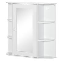 SPIEGELSCHRANK, MDF, Weiß, 66 x 17 x 63 cm - Weiß, Metall (66/63/17cm) - HOMCOM