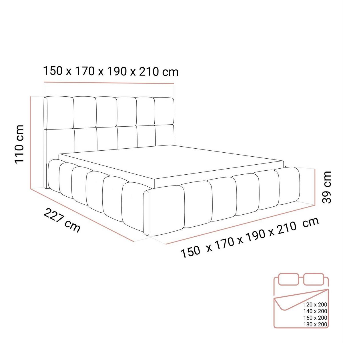 POLSTERBETT VENEZIA mit Bettkasten 180x200, Castel 80 - Greige, Textil (180/200cm) - Lookway
