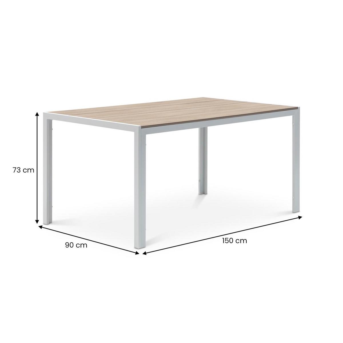 GARTENTISCH MONDELLO weiß - Weiß, Metall (90/150/73cm) - IDIMEX
