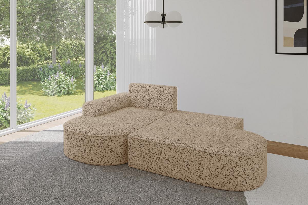 ECKSOFA mit Schlaffunktion und Bettkasten Ottomane Links MARI-L1-S - 283x167x73 cm Braun Tissu - Schwarz/Braun, Holzwerkstoff/Kunststoff (283/167cm) - ALTDECOR