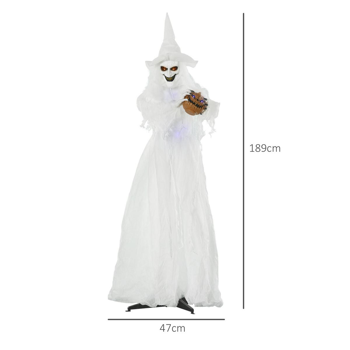 HEXE Polyester Weiß - Weiß, Kunststoff (64/189/47cm) - Outsunny