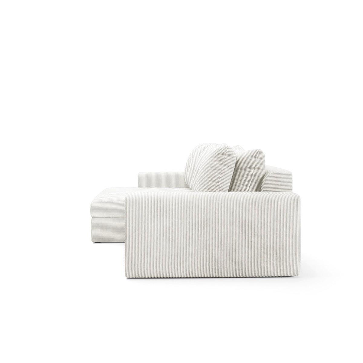 ECKSOFA Paola 3 Sitzplätze Cremefarben - Weiß, Holz (272/167cm) - Petits-meubles