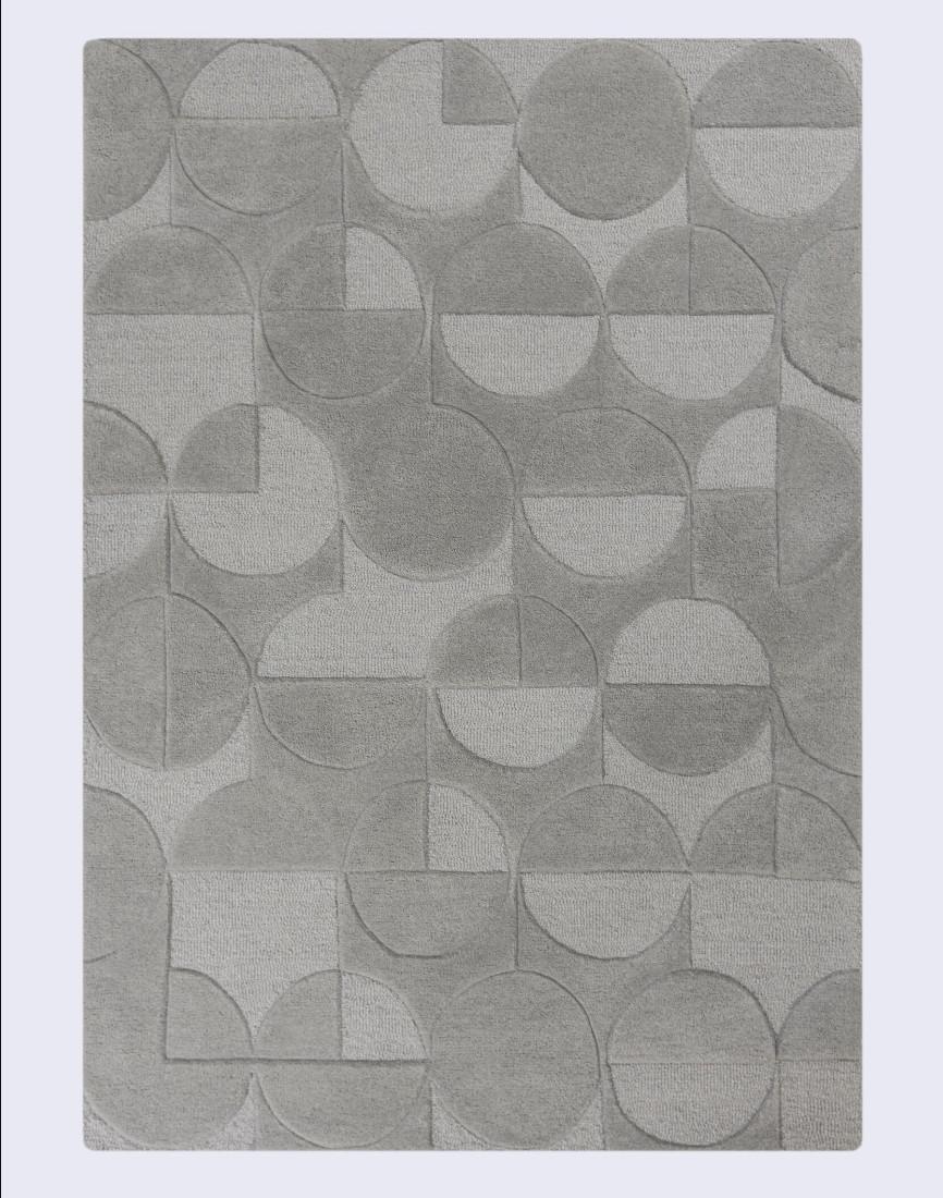 TEPPICH aus Wolle DEBEN in Grau, geometrisch, 120 x 170 cm - Grau, Textil (170/120cm) - KADIMA DESIGN