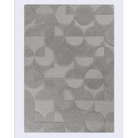 WOLLTEPPICH DEBEN, geometrisch, aus Wolle, Hellgrau, 120 x 170 cm - Grau, Textil (170/120cm) - KADIMA DESIGN