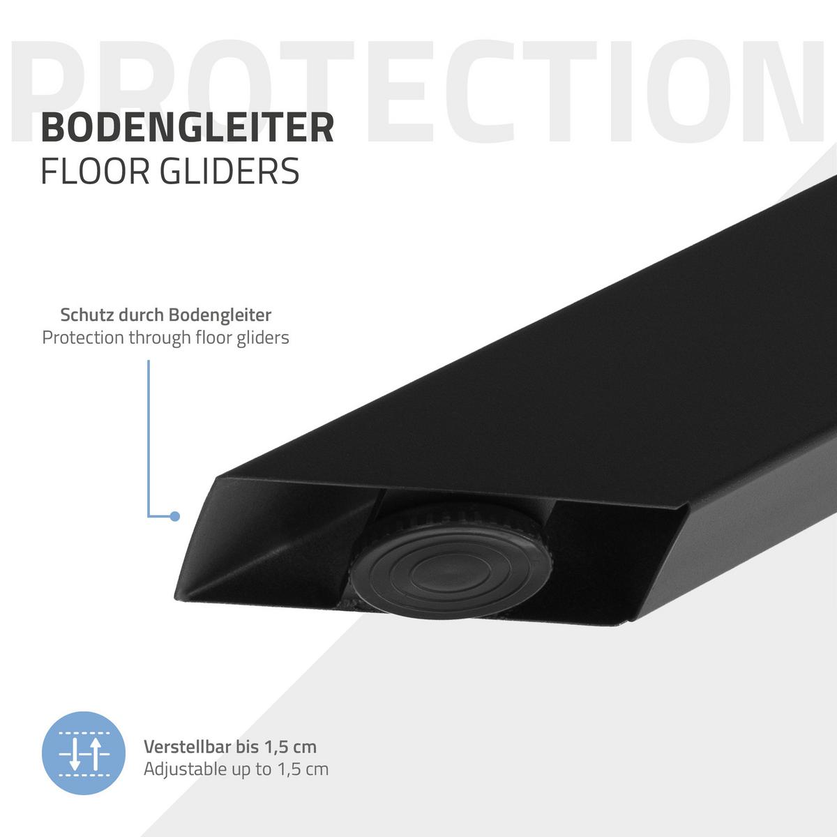 TISCHBEINE Metall Schwarz 120x78x72 cm X-Form 4-beinig aus Stahl - Schwarz, Metall (78/71.5/120cm) - ML-DESIGN