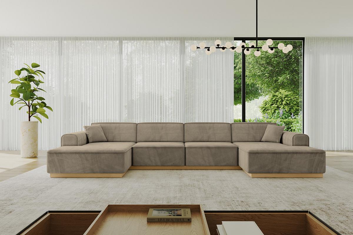 WOHNLANDSCHAFT IREA-U2-v2 - 388x171x83 cm Braun - Braun, Holzwerkstoff/Textil (388/83/171cm) - ALTDECOR