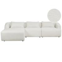 3-SITZER-ECKSOFA aus Bouclé weiß linksseitig Svansele - Weiß, Textil (278/174cm) - Beliani