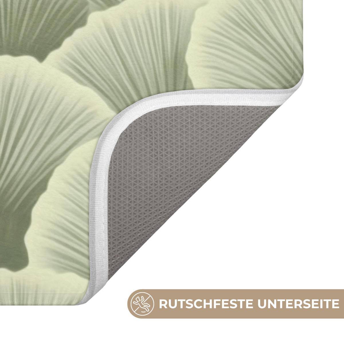 WC-VORLEGER Fächer - Blatt - Grün WC Teppich 50x80 cm - Pastellgrün, Textil (50/1cm) - OnlyWow
