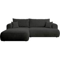 ECKSOFA Ovo Cord mit Cordbezug Dunkelgrau, links - Dunkelgrau/Schwarz, Textil (260/165cm) - Selsey