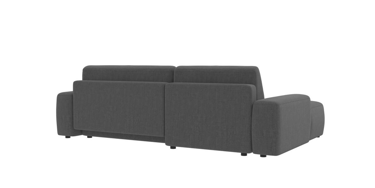 ECKSOFA Lopez Grau Samt-Stoff - Schwarz/Grau, Holz/Kunststoff (264/162cm) - S-Style Möbel