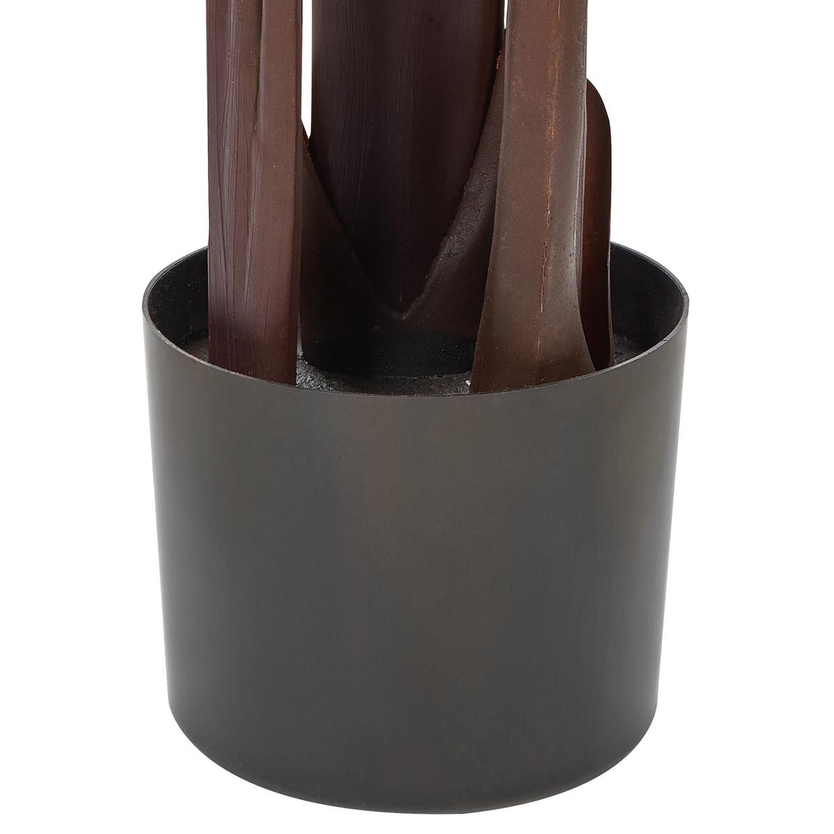 KUNSTPFLANZE im Blumentopf 163 cm Grün Banana Tree - Rot/Schwarz, Kunststoff (163cm) - Beliani