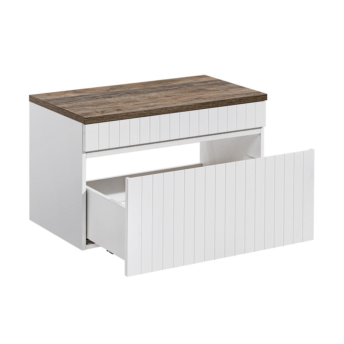 WASCHTISCHUNTERSCHRANK 80cm Zelie Weiß - Weiß, Holzwerkstoff (80/48/46cm) - Petits-meubles