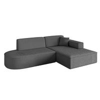 ECKSOFA Ottomane Rechts IREA-L1-v4 - 232x165x77 cm Grau - Dunkelgrau/Olivgrün, Holzwerkstoff/Textil (232/165cm) - ALTDECOR