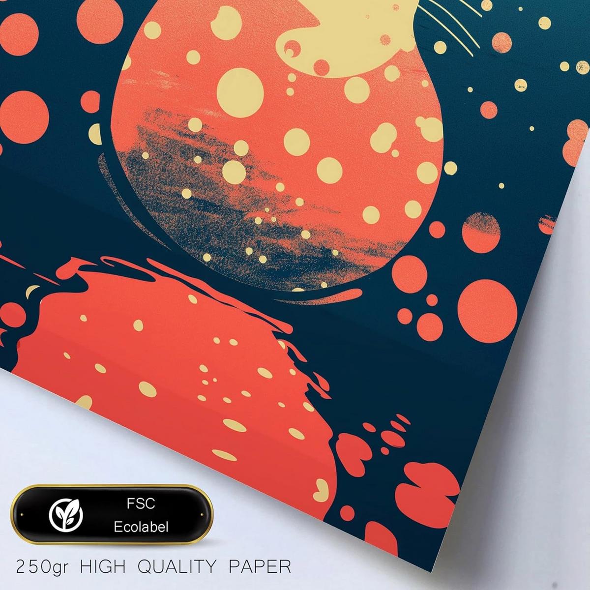 POSTER Set Mit 6 Yayoi Kusama Sonnenuntergang Wasser Blau Orange Rot Lila Farben Janapise Mit Designillustrationen Zur Der Zuhauses A3 & A4 Rahmenlos - Klar, Papier (29/3cm) - Nacnic